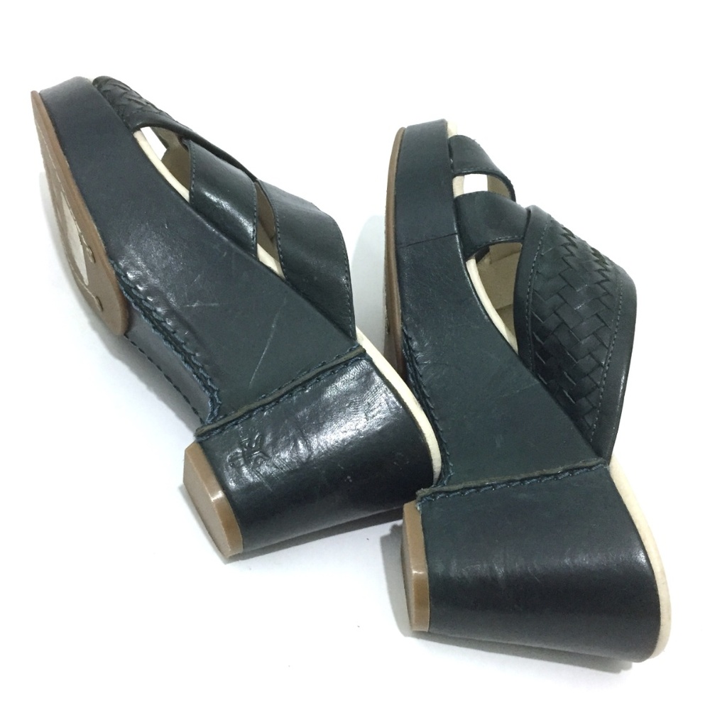 Frye Dark Green Weave Leather Wedge - Picture 3 of 8